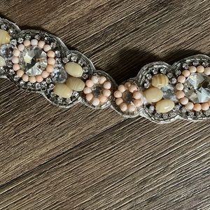 Blush Round oval Wedding Dress Belt